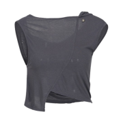 Cost per Kilo Hooded Off Shoulder Top Charcoal