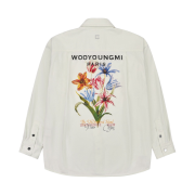 Wooyoungmi Flower Print Denim Shirt White - 24SS