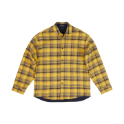 Balenciaga Reversible Flannel Shirt Yellow Blue