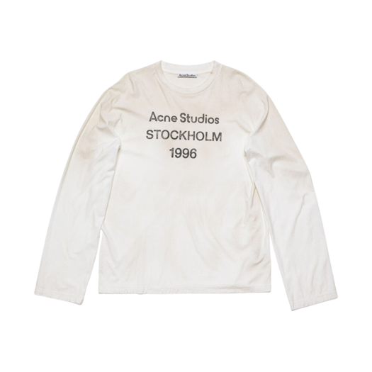 CL0197-DC6 Acne Studios Logo Long Sleeve T-Shirt Dusty White