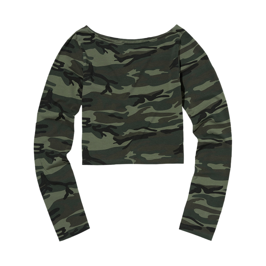 스웨이드 패턴 크롭 티 카모(Suade Pattern Crop Tee Camo)