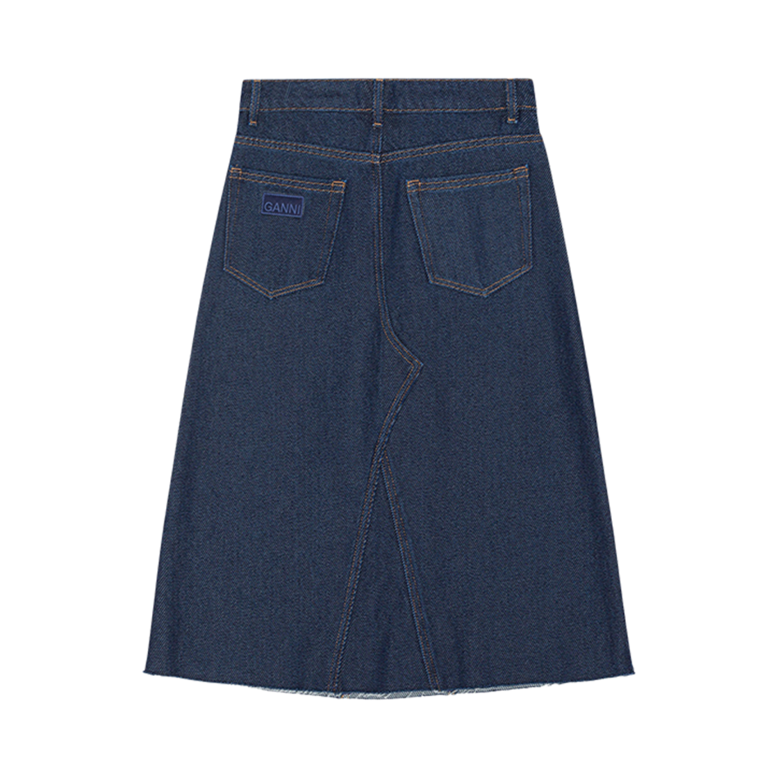 (W) 가니 헤비 데님 미디 스커트 린스((W) Ganni Heavy Denim Midi Skirt Rinse) - 2