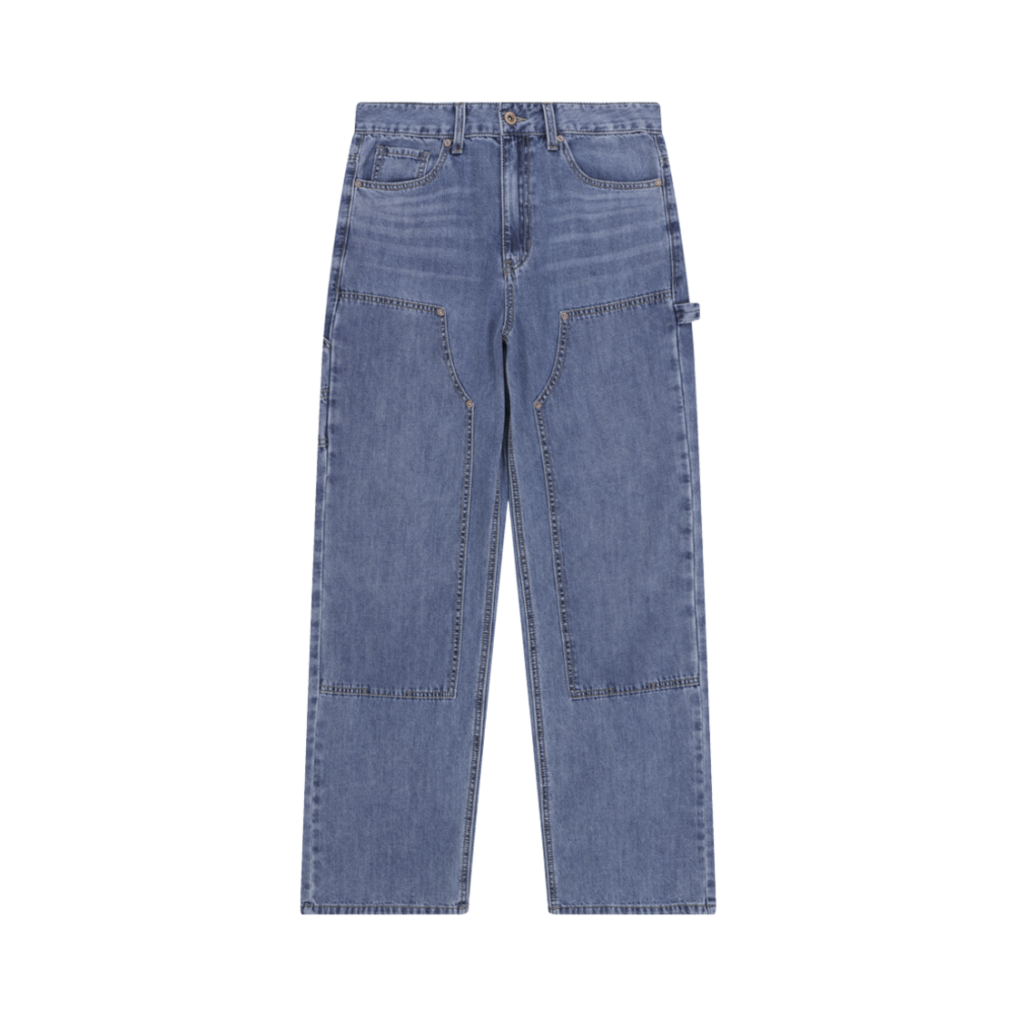 5SP11PT57 Ryul+Wai: Denim Double Knee Carpenter Wide Pants M Blue C5