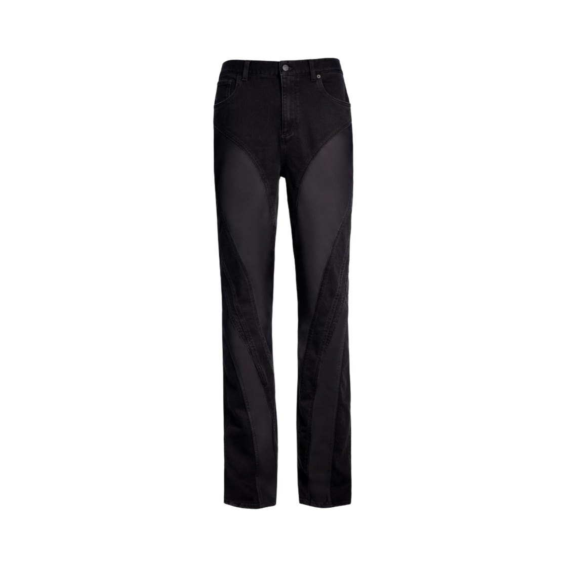 1151982002 H&M x Mugler Spiral Panel Jeans Black - 대표 이미지 #1
