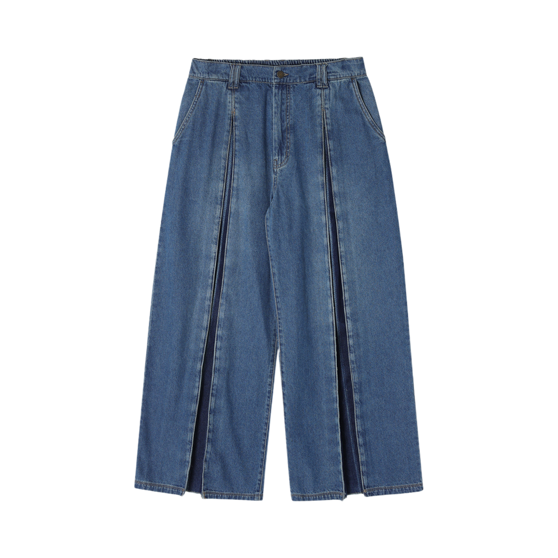 SH2PT230BL Songzio Homme Box Pleats Wide Denim Blue