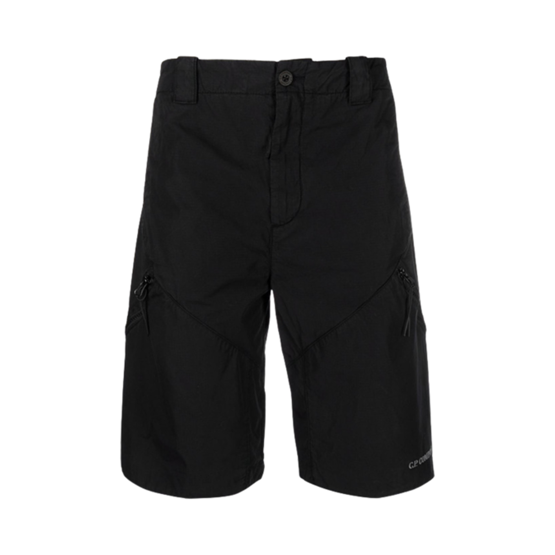 12CMBE269A006272G999 C.P. Company Logo Embroideryed Ripstop Cargo Shorts Black - 22SS