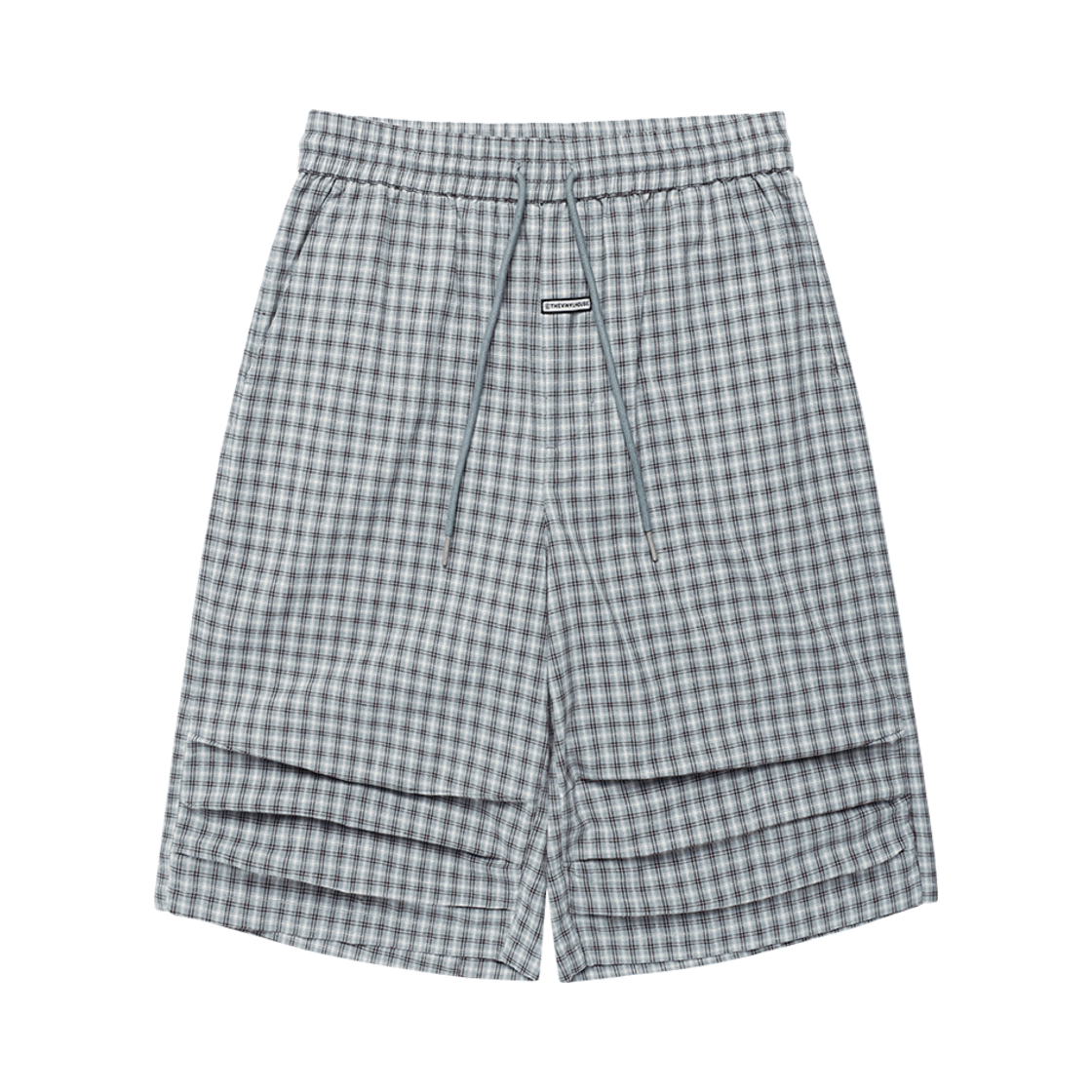 VH2FSUPA80ABL Thevinylhouse Three Quarter Check Pants Blue