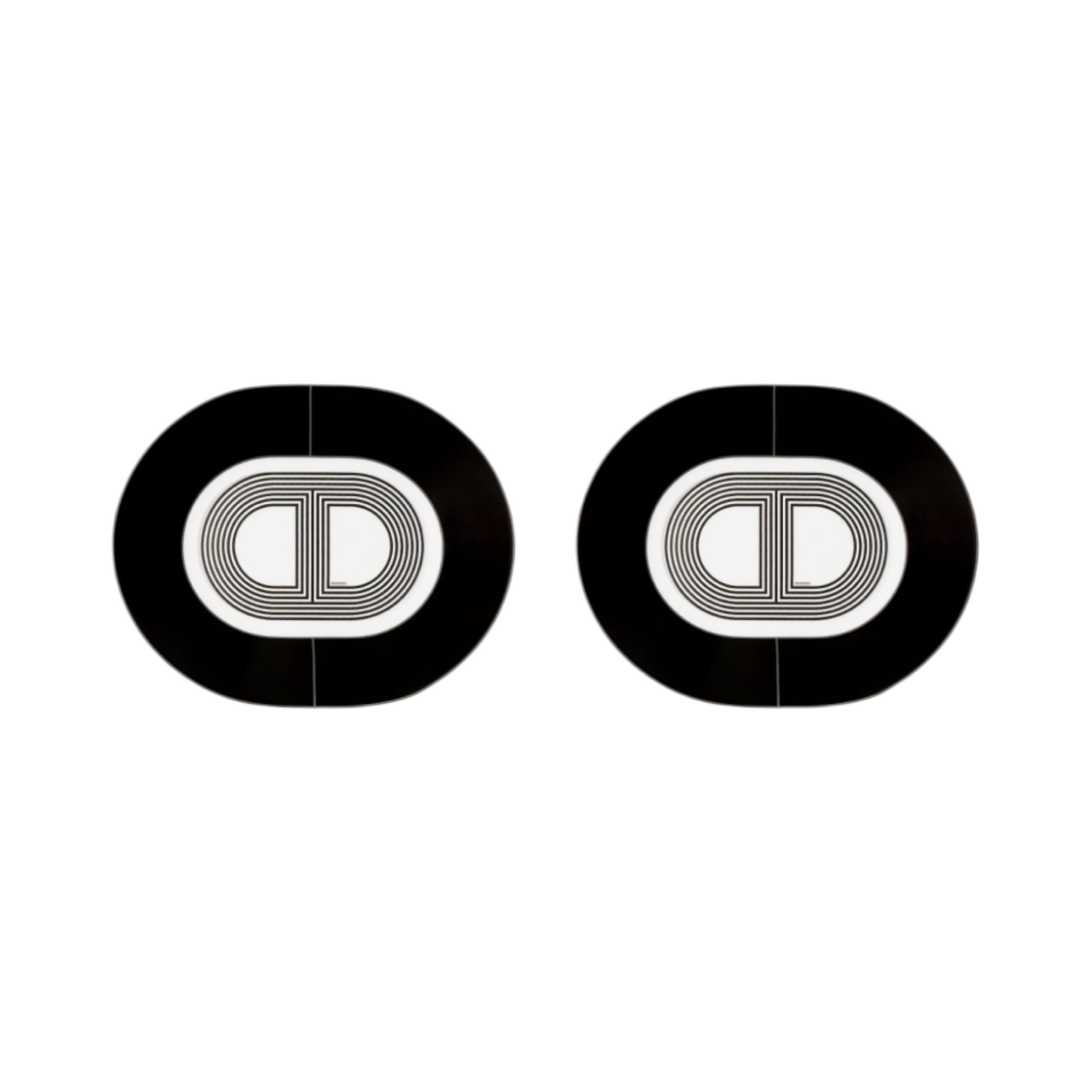 에르메스 랠리 24 스몰 오발 플레이트 블랙 (2개입)(Hermes Rallye 24 Small Oval Plate Black (2 Plates)) - 1
