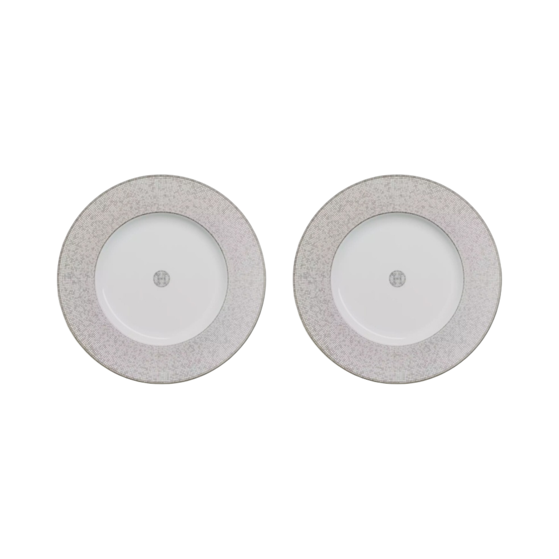 P035063P Hermes Mosaique Au 24 Presentation Plate Platinum (2 Plates)