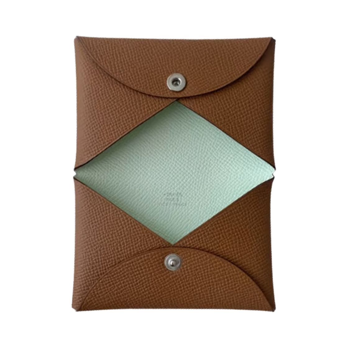 에르메스 칼비 베르소 카드 홀더 앱송 & 팔라듐 하드웨어 골드 베르 피즈(Hermes Calvi Verso Card Holder Epsom & Palladium Gold Vert Fizz) - 2