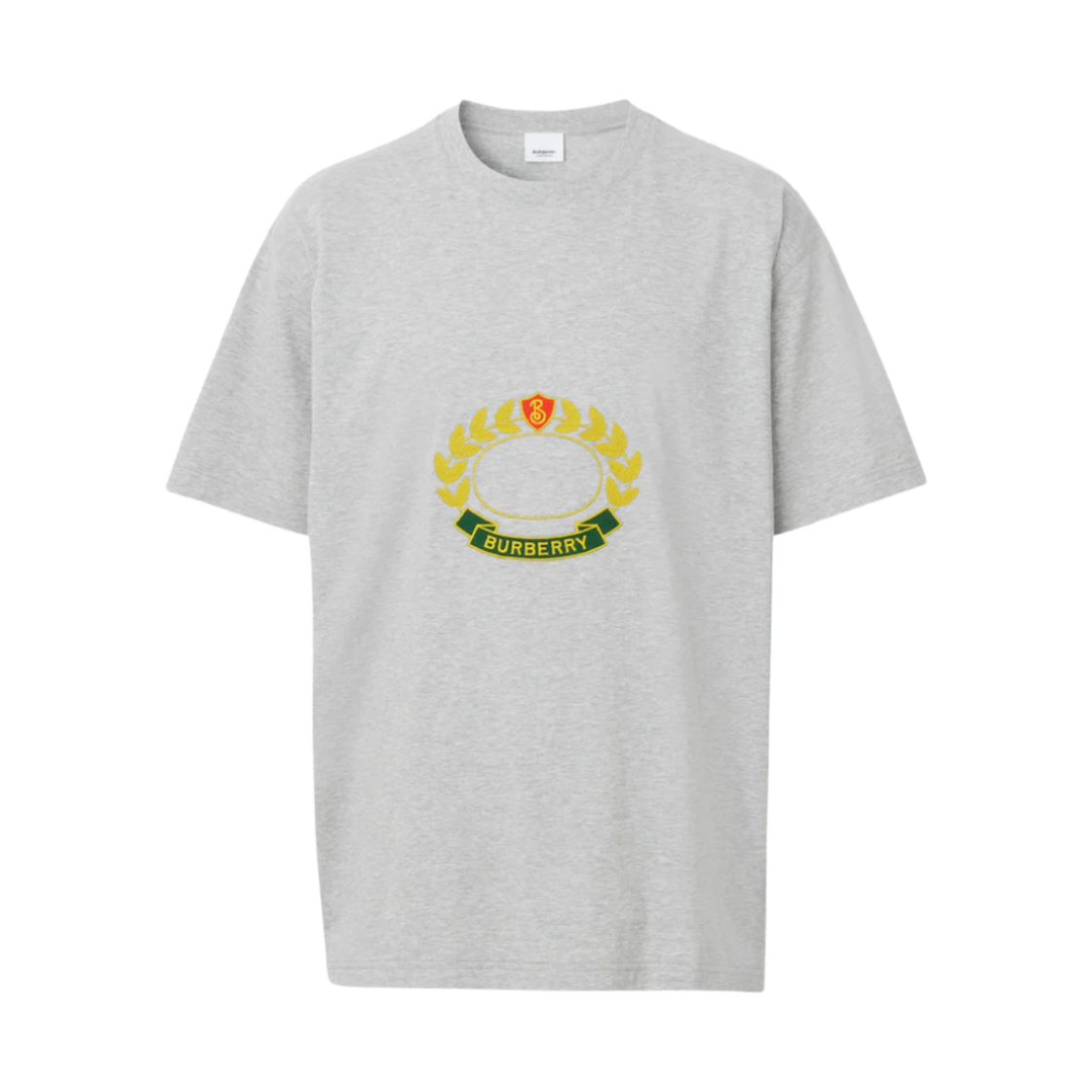 버버리 오크 리프 크레스트 코튼 오버사이즈 티셔츠 페일 그레이 멜란지(Burberry Oak Leaf Crest Cotton Oversized T-Shirt Pale Grey Melange) - 1
