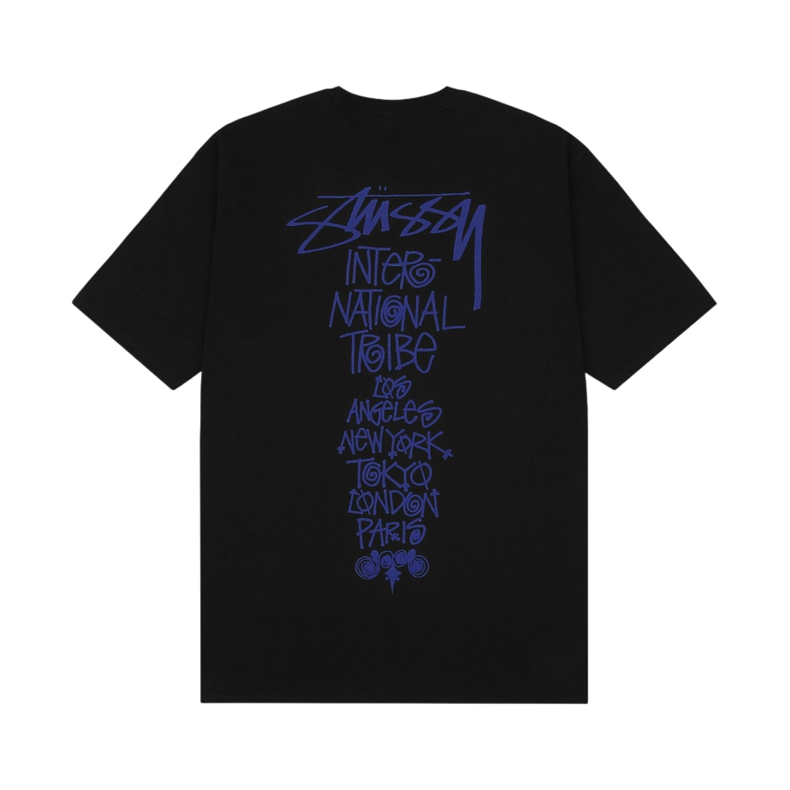 스투시 트라이브 스택 티셔츠 블랙