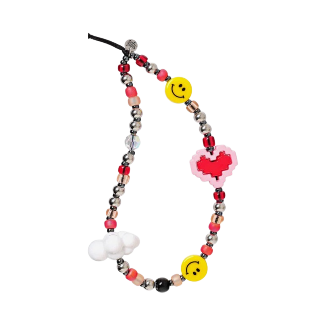 스트링 팅 픽셀 러브 핑크 리스틀릿 폰 스트랩(String Ting Pixel Love Pink Wristlet Phone Strap)