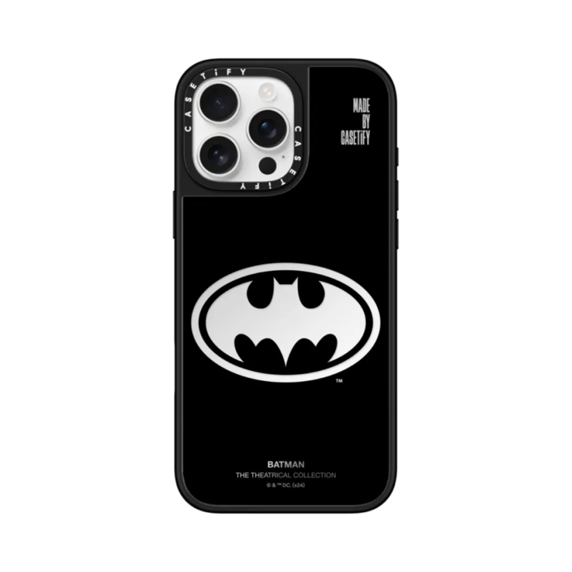 케이스티파이 x 배트맨 아이폰 배트맨 로고 맥세이프 호환 미러 케이스 실버 미러 블랙 범퍼(Casetify x Batman iPhone Batman Logo Magsafe Compatible Mirror Case Silver Mirror Black Bumper) - 1