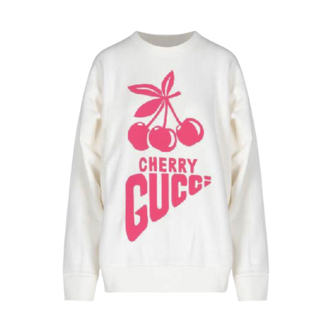 (W) 구찌 체리 모티프 오버사이즈 스웨트셔츠 화이트((W) Gucci Cherry Motif Oversized Sweatshirt White) - 1