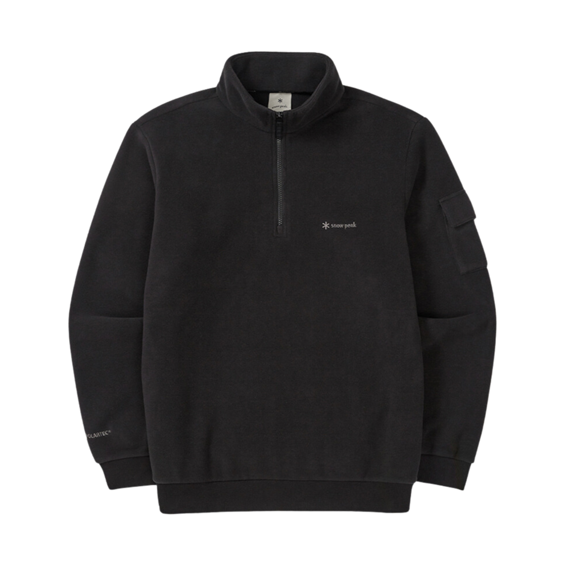 스노우 피크 폴라텍 하프 집업 스웨트셔츠 블랙(Snow Peak Polartec Half Zip Up Sweatshirt Black)
