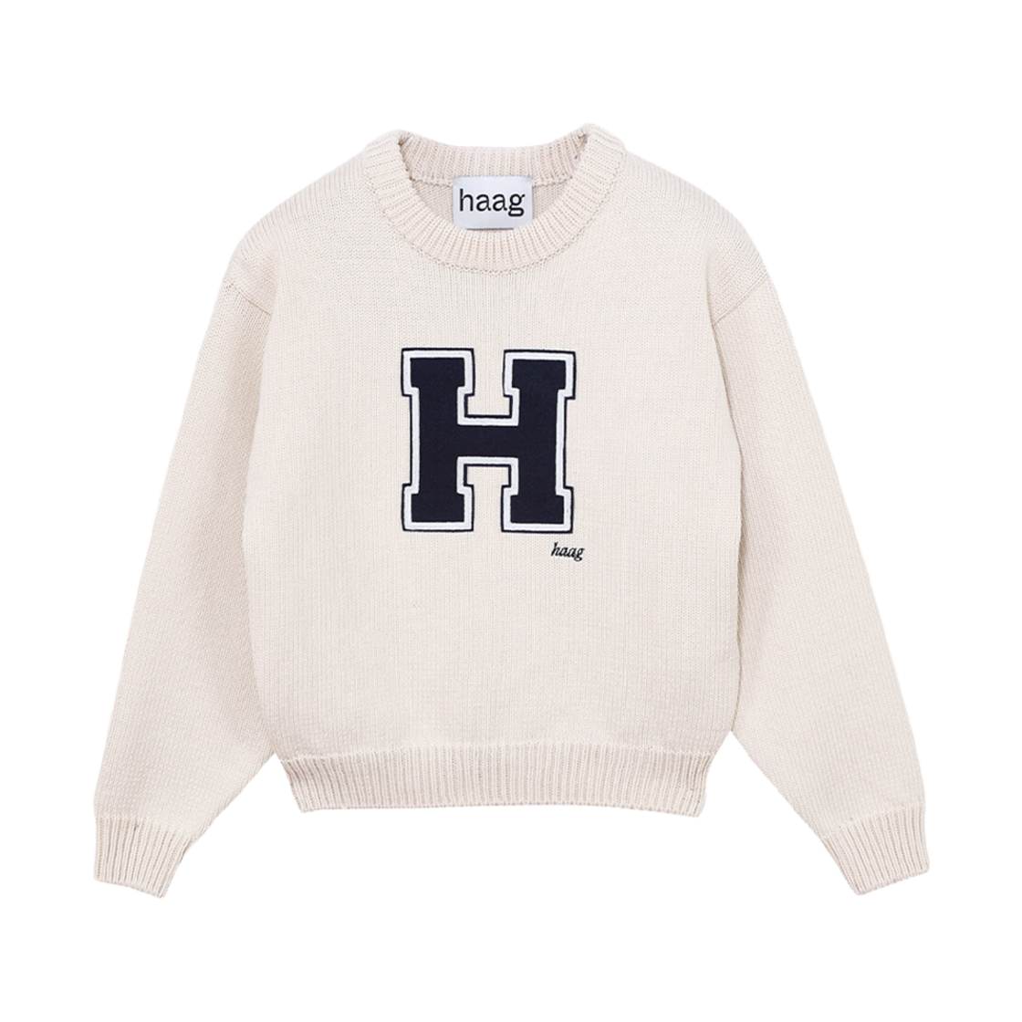 (W) 헤이그 어 H 스웨터 아이보리((W) Haag A H Sweater Ivory)