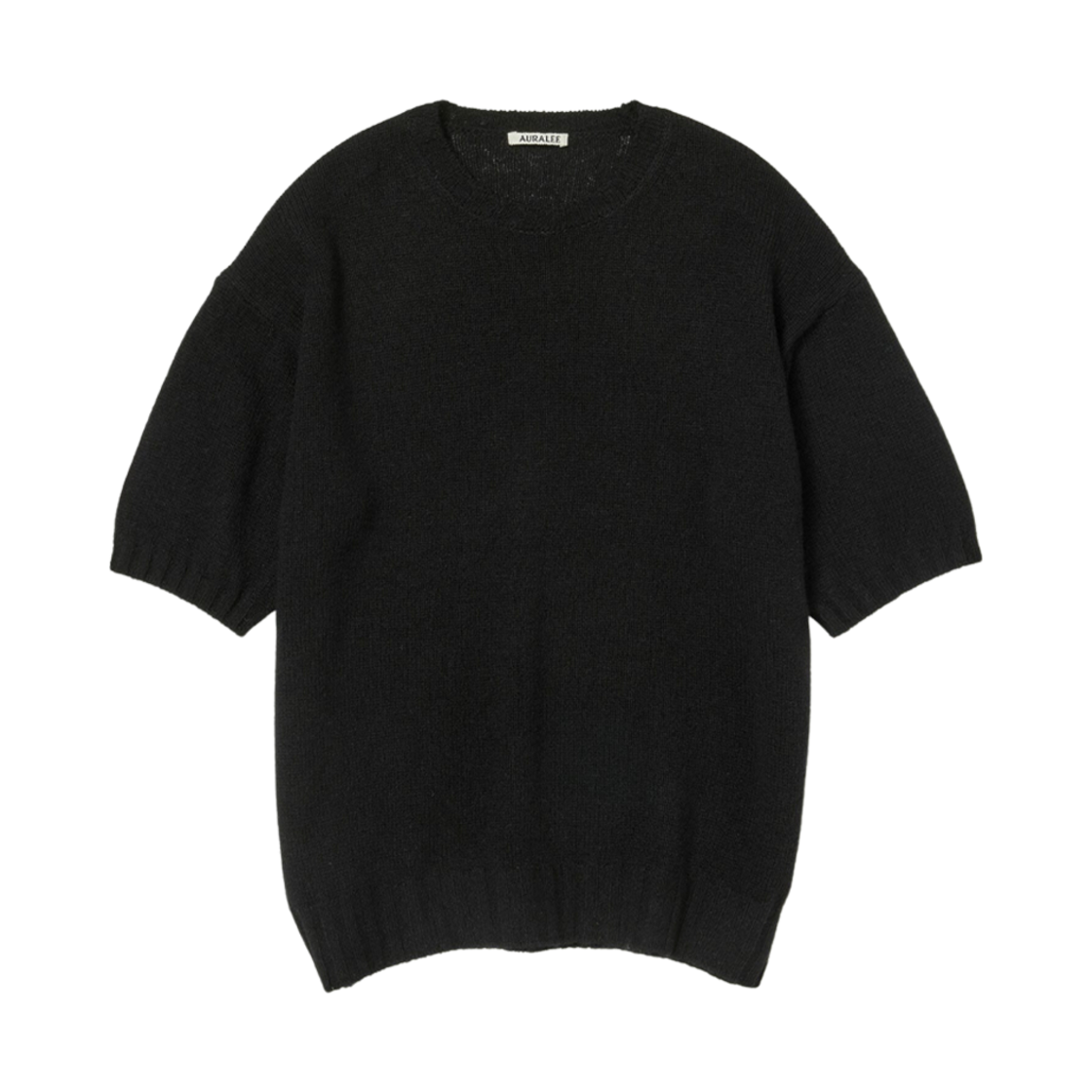 오라리 셰틀랜드 울 캐시미어 니트 티 블랙