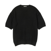 Auralee Shetland Wool Cashmere Knit T-Shirt Black