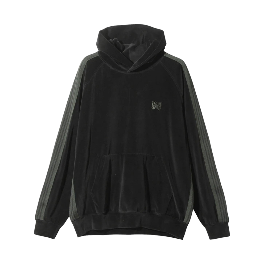 PU279 Needles Track Hoodie C/PE Velour Black