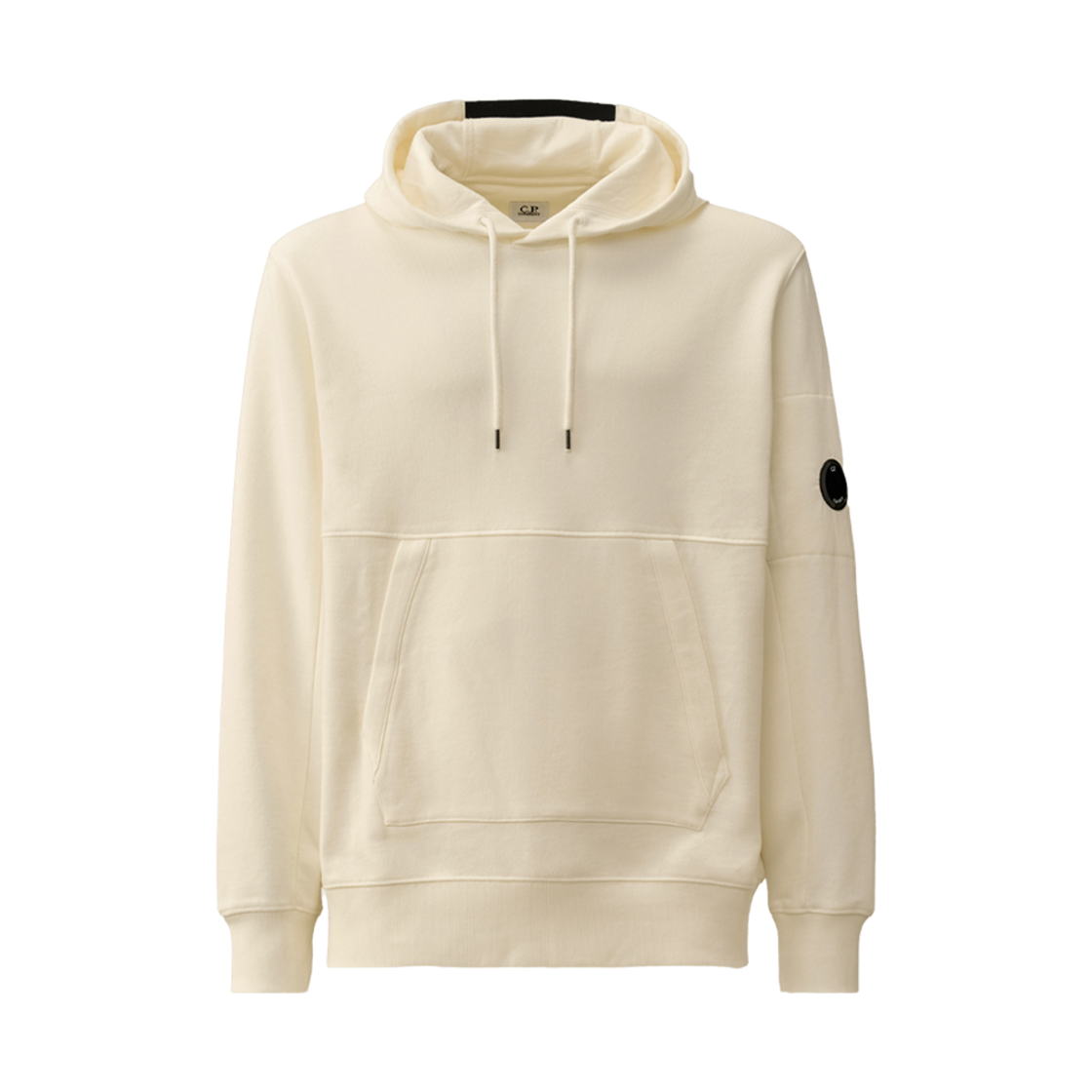 18CMSS024A005086W103 C.P. Company Diagonal Raised Fleece Hooded Sweatshirt Gauze White - 25SS