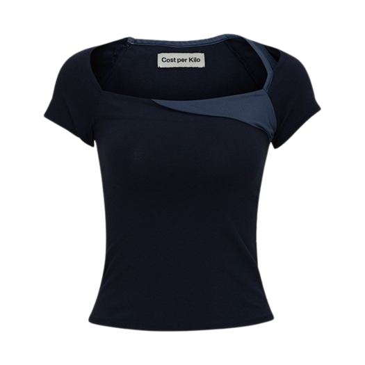 CK24SWTS01NV Cost per Kilo Square Neck SS T-Shirt Navy
