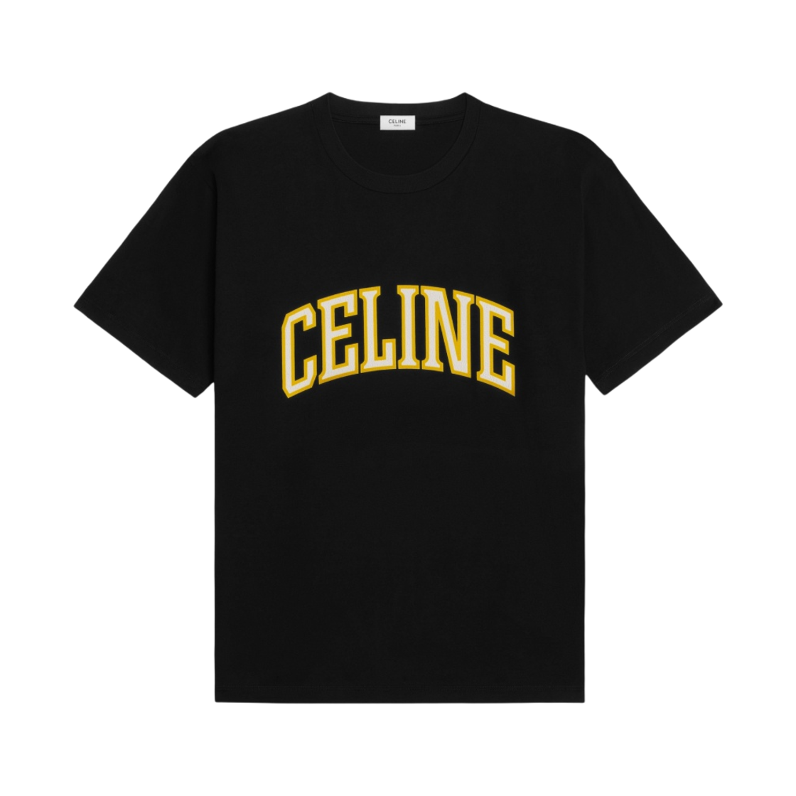 셀린느 코튼 저지 루즈 티셔츠 블랙 골든 옐로우 오프 화이트(Celine Loose T-Shirt in Cotton Jersey Black Golden Yellow Off White) - 1