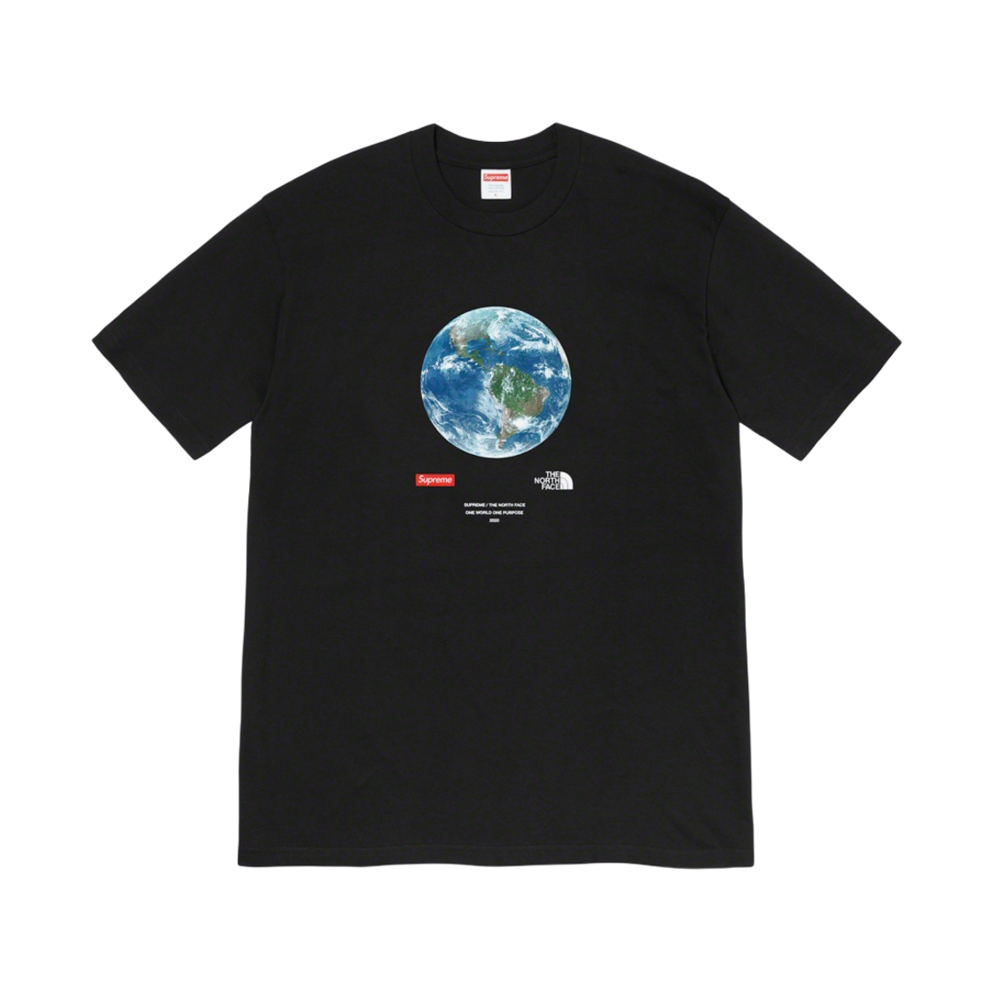 슈프림 x 노스페이스 원 월드 티셔츠 블랙 - 20SS
