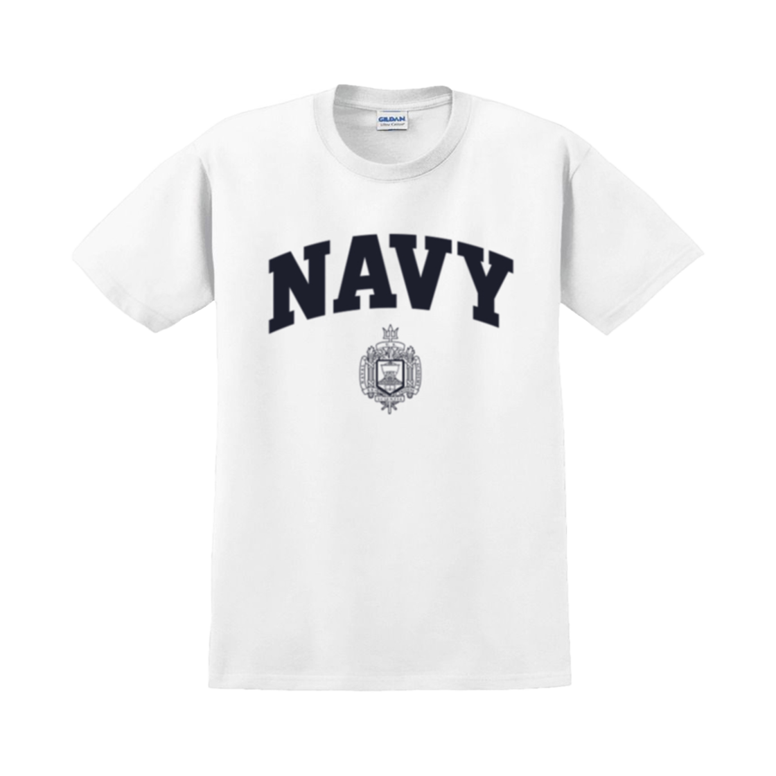 Gildan X 아메리칸 컬렉션 NAVY 티셔츠 화이트(Gildan X American Collection NAVY T-Shirt White)