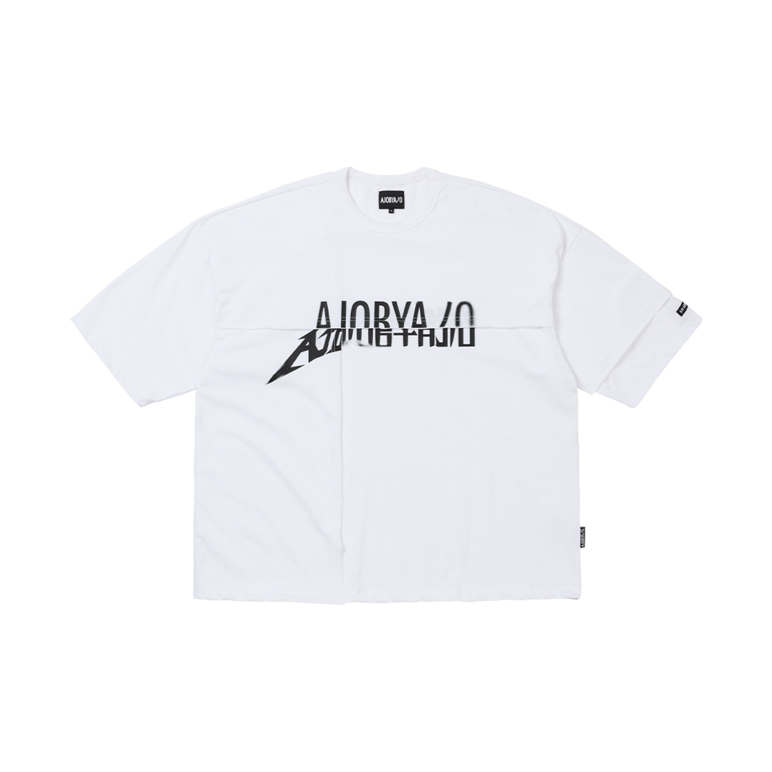 AJ252TE004WH AJOBYAJO Tri Logo Mixed T-Shirt White