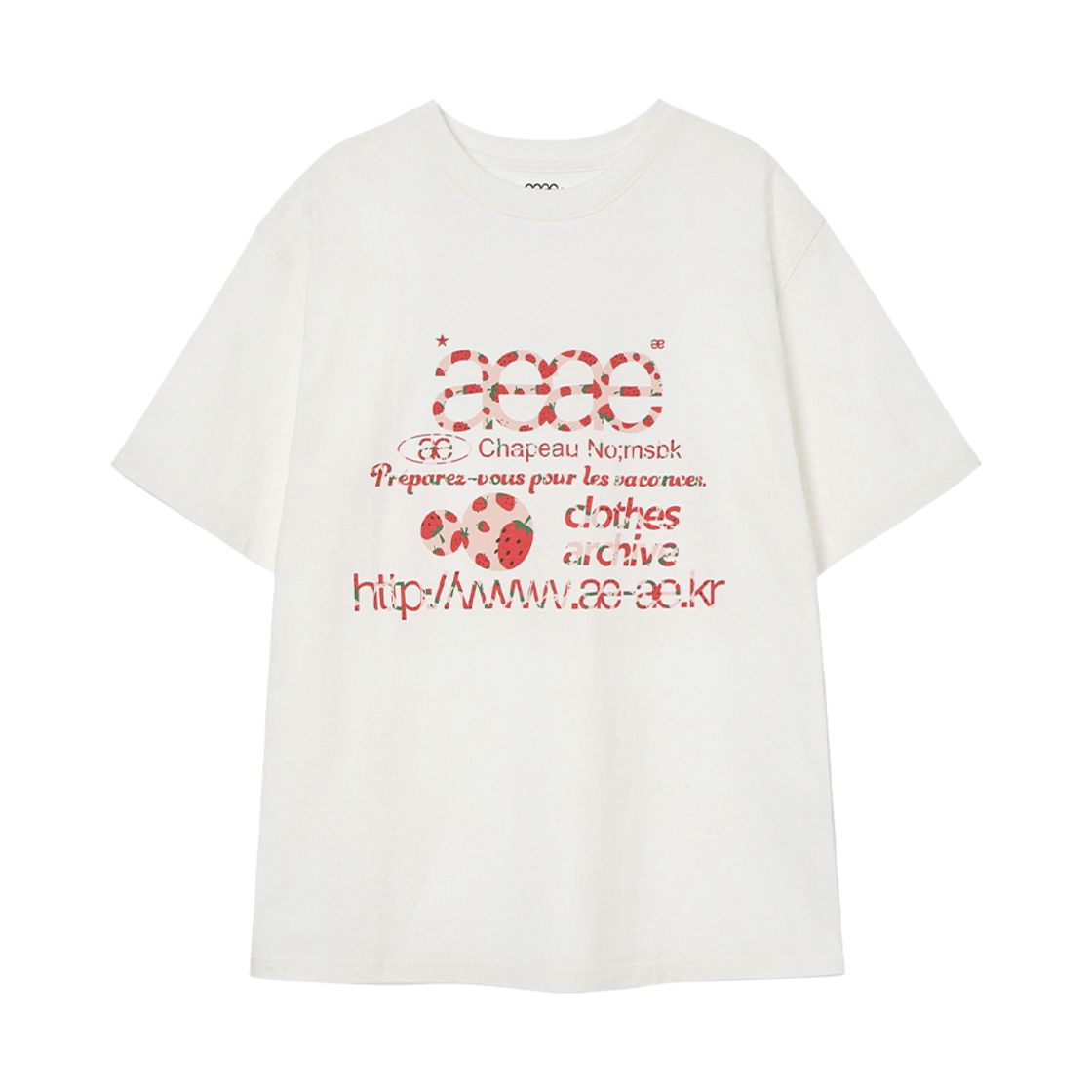 에이이에이이 웹 로고 티셔츠 스트로베리(AEAE Web Logo T-Shirts Strawberry)