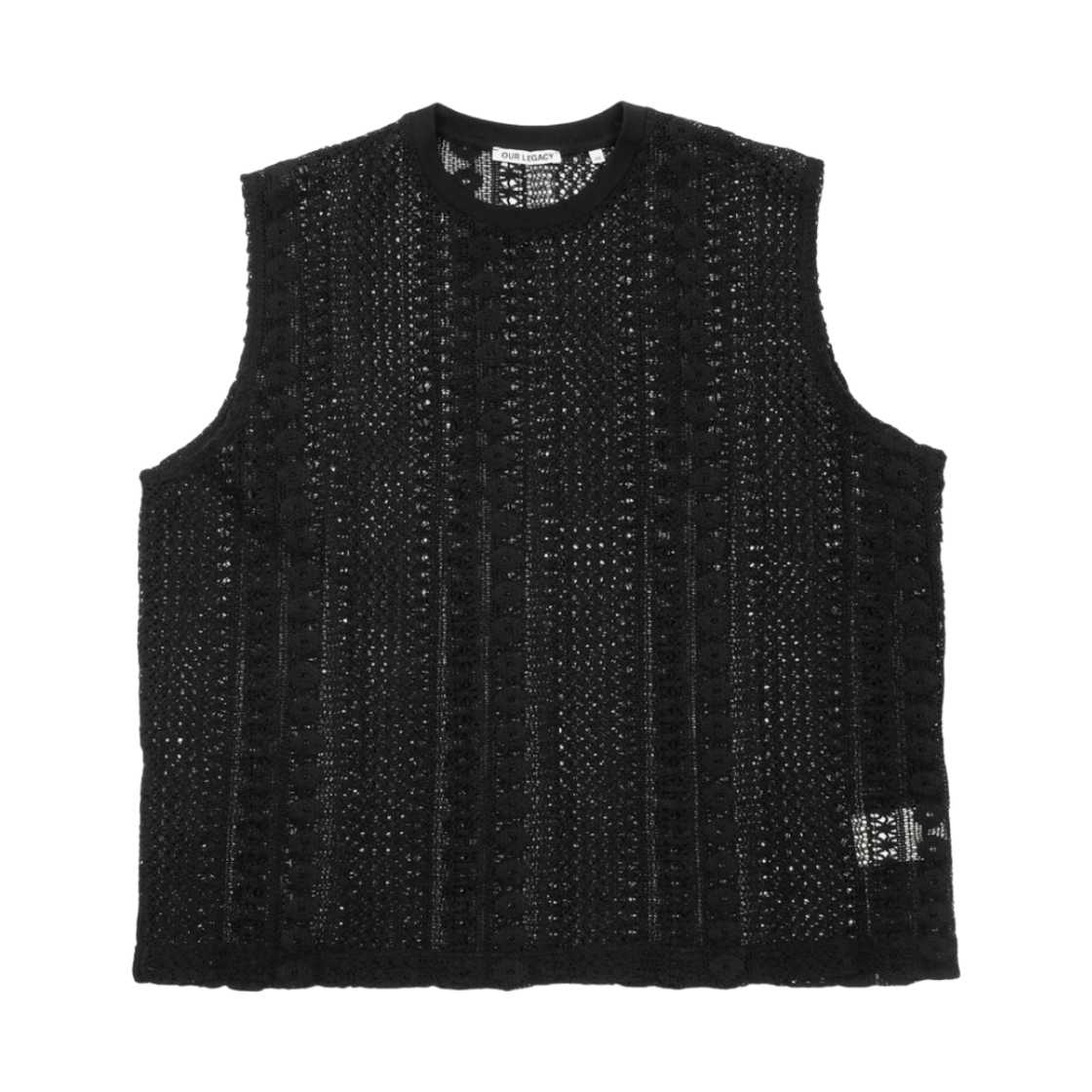 トップス our legacy BOX SLEEVELESS Our Legacy - Box Sleeveless Black Cotton Crochet