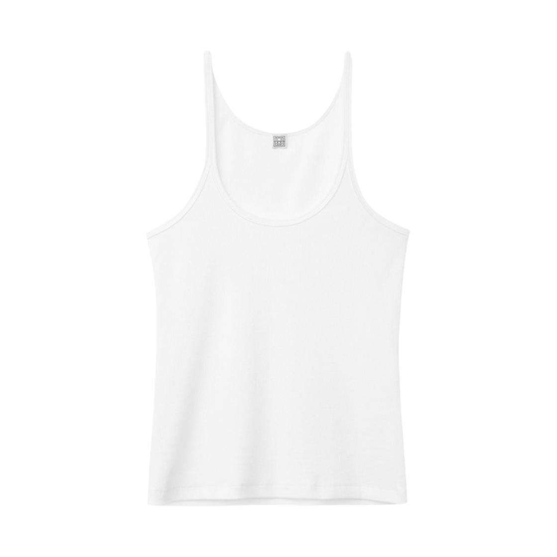 213-458-772-100 (W) Toteme Scoop Neck Rib Tank White