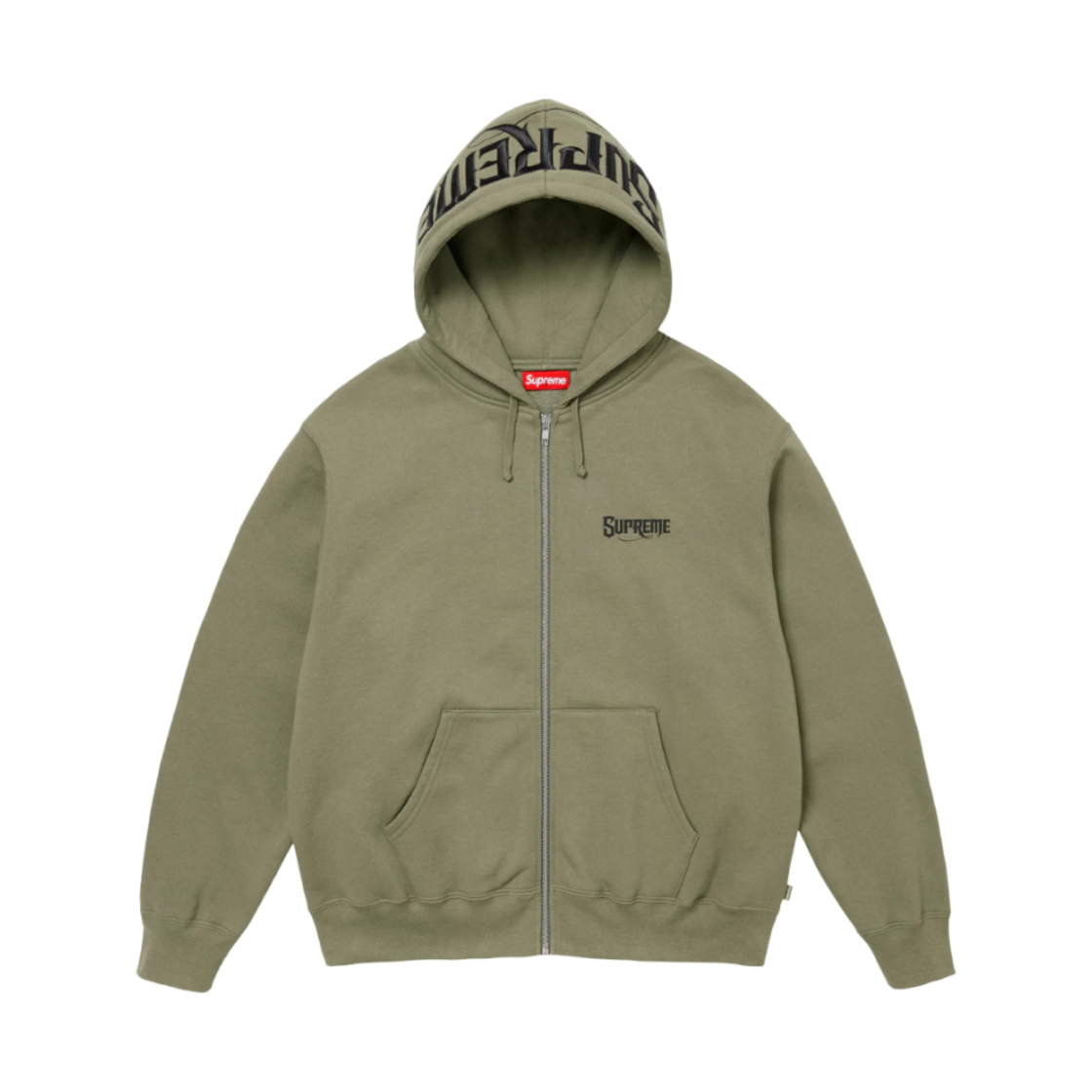 슈프림 미스터 카툰 집업 후드 스웨트셔츠 라이트 올리브 - 24FW