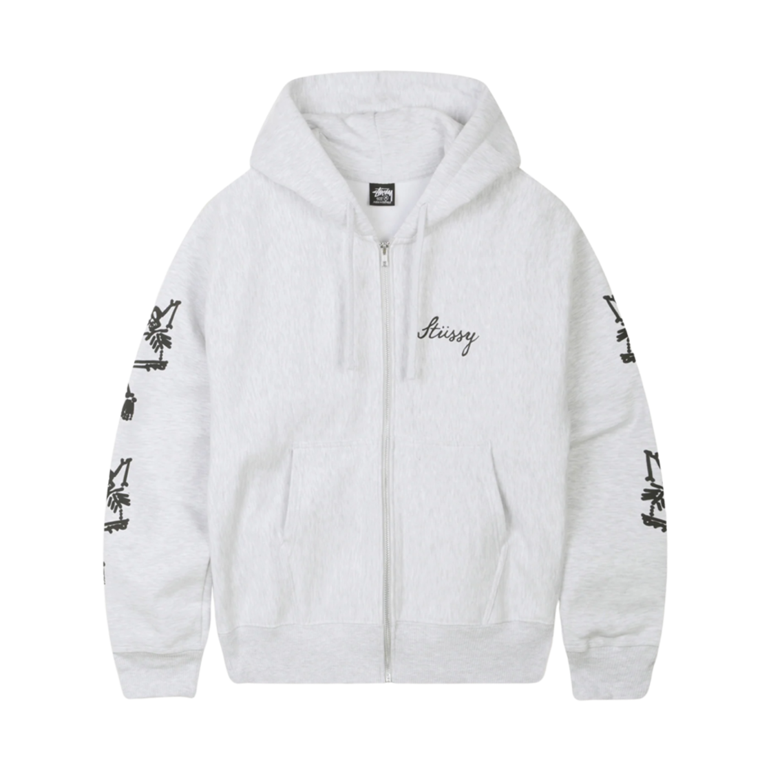 스투시 파라다이스 로스트 후드 집업 애쉬 헤더