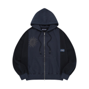Karactor Garment Dyed Hooded Zip-Up Pigment Navy