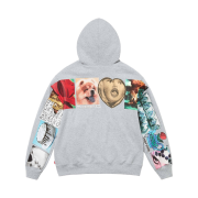 Supreme Spread Zip Up Hooded Sweatshirt Heather Grey - 24SS