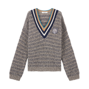 Maison Kitsune Bold Fox Head Crafty Comfort Jumper Black White Beige