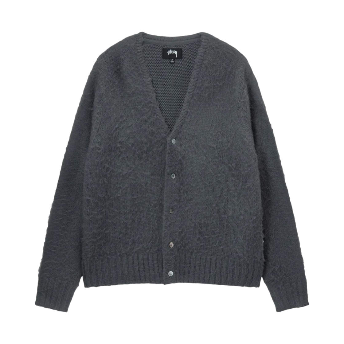 117163 Stussy Brushed Cardigan Charcoal