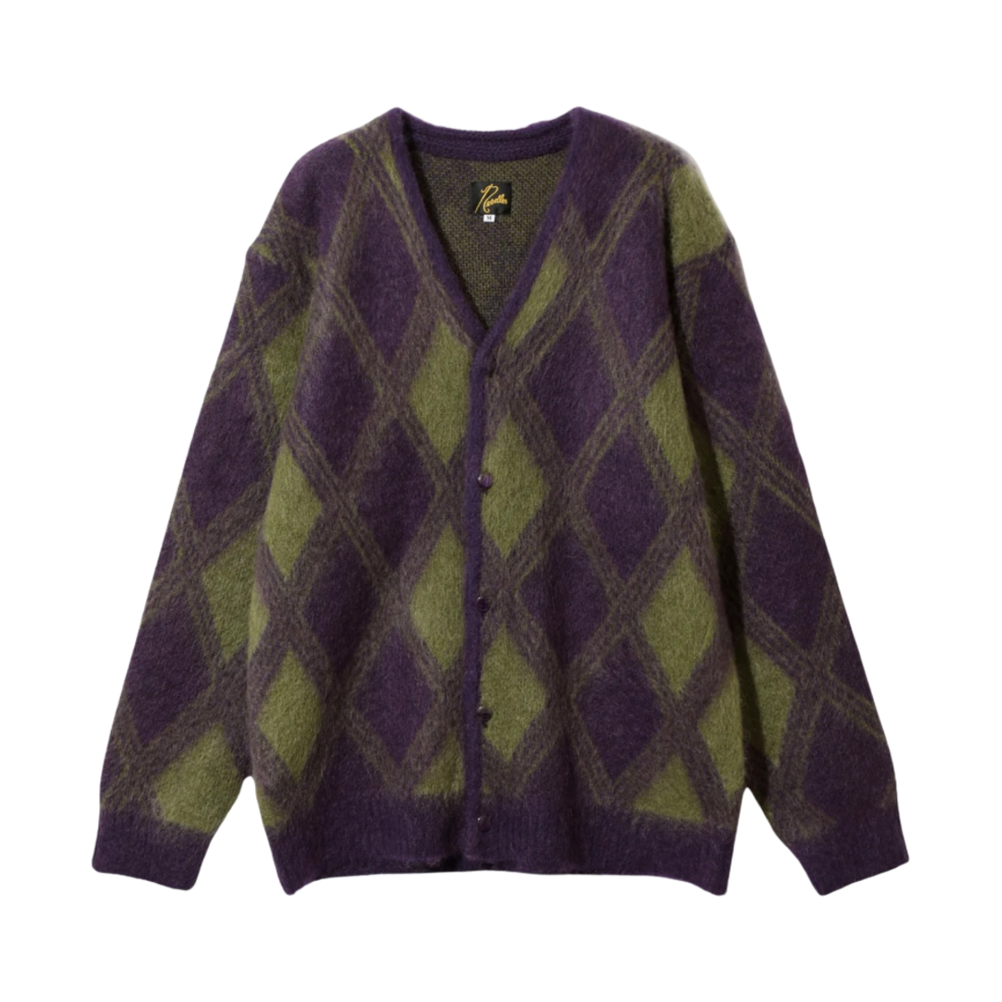 니들스 모헤어 가디건 아가일