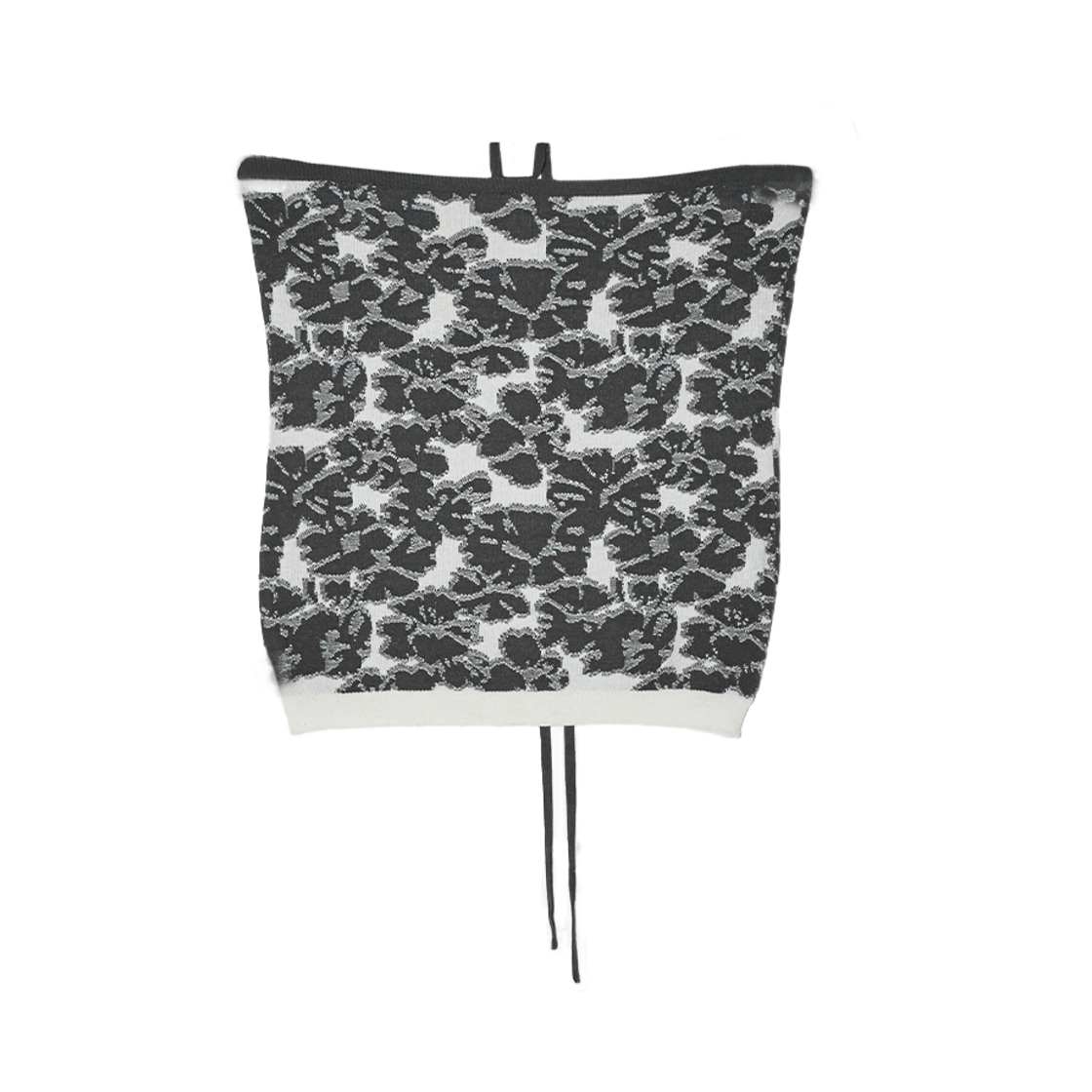 BESUKN006D/GY Enor Women Neck Strap Floral Tube Top Dark Grey