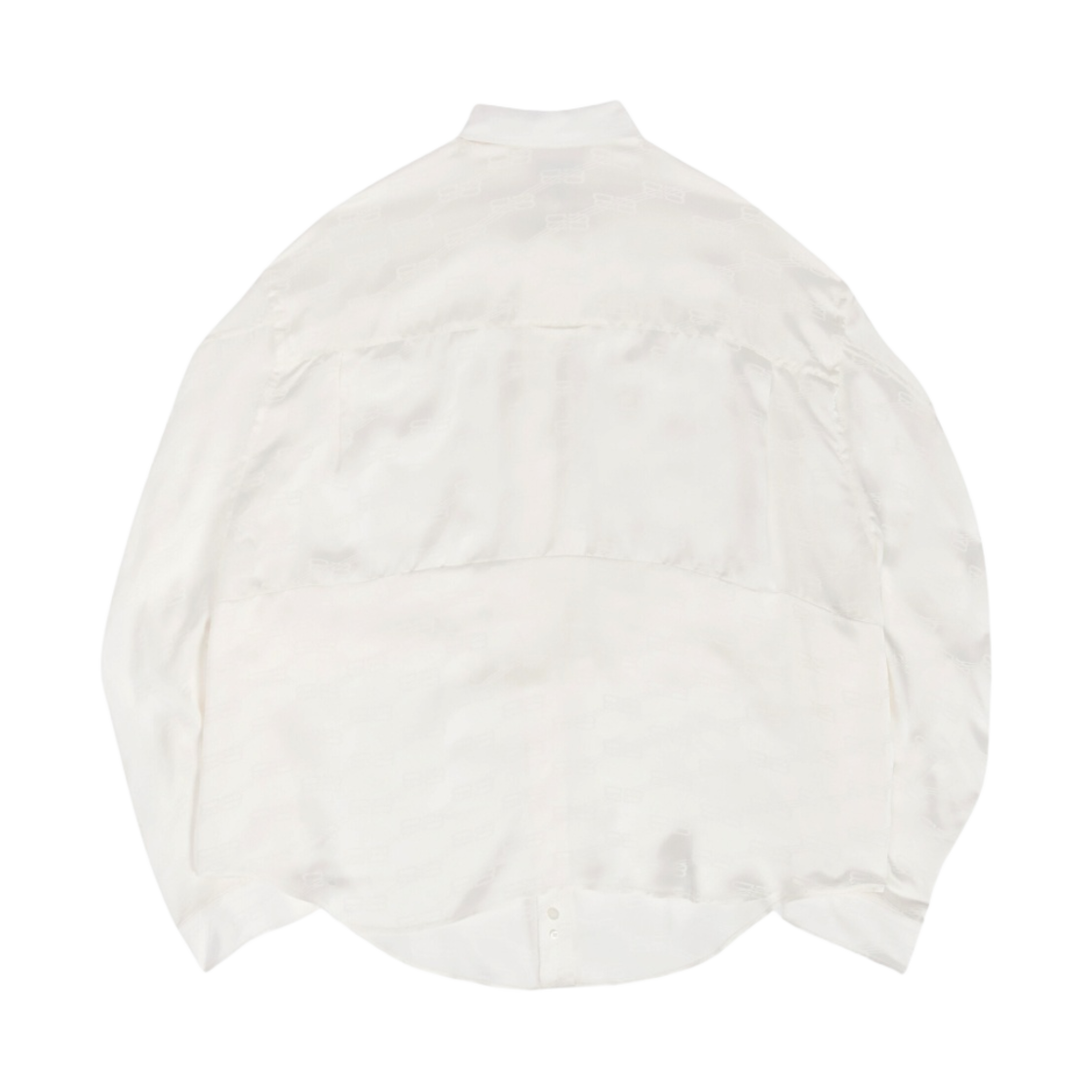 (W) 발렌시아가 BB 모노그램 트위스티드 슬리브 셔츠 오프 화이트((W) Balenciaga BB Monogram Twisted Sleeve Shirt Off White) - 2