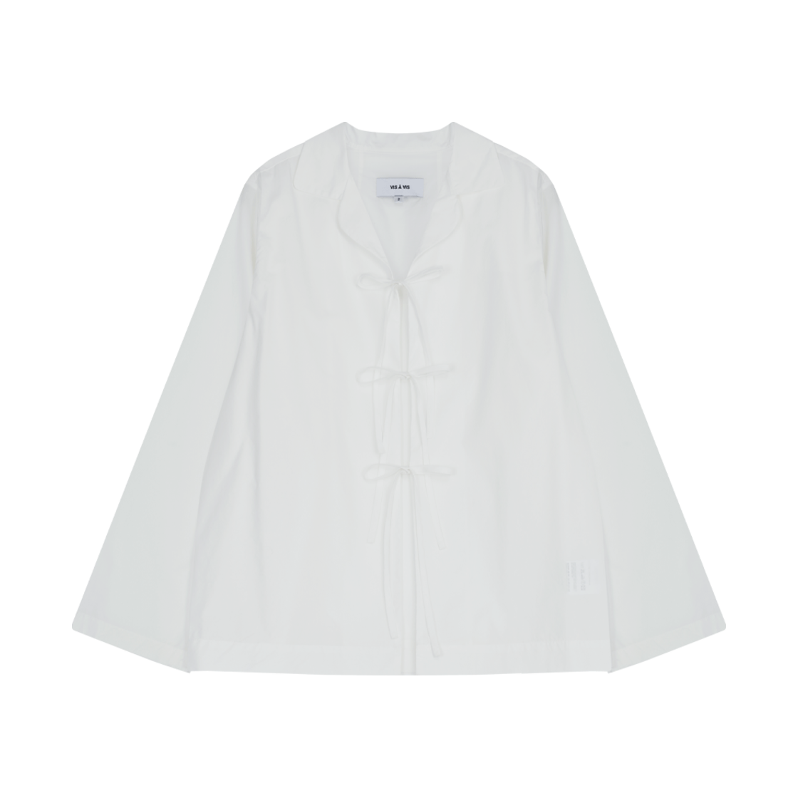 252-2002-10 VIS A VIS Front Tie Shirt White