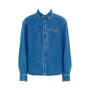 Wooyoungmi Nickel Logo Shirt Blue - 23SS