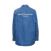 (W) Wooyoungmi Denim Back Logo Shirt Blue - 23FW