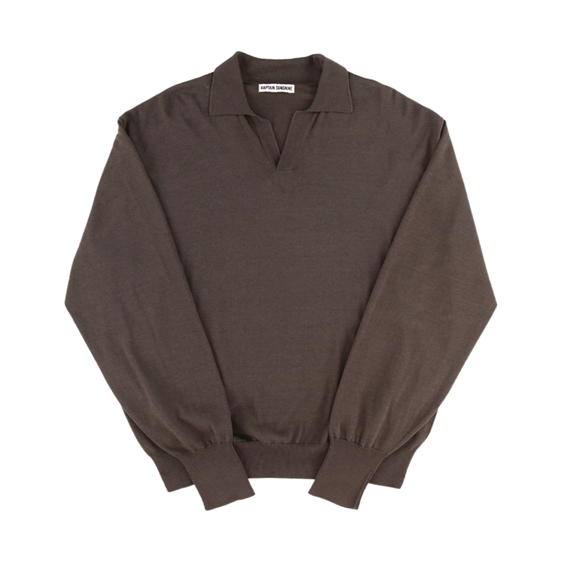 A0KS0000OZTL Kaptain Sunshine Cotton Knit Skipper Shirt Brown