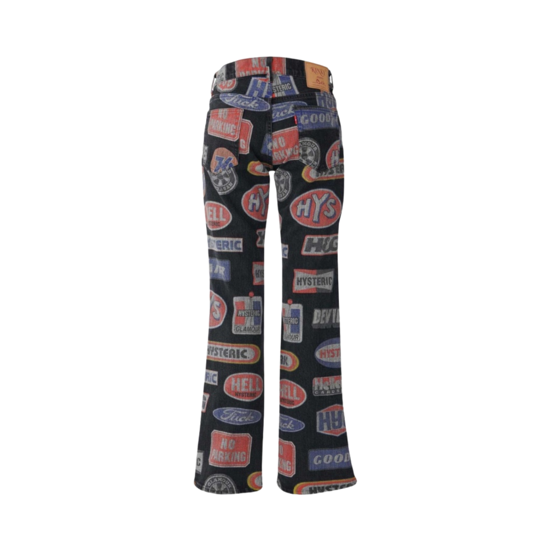 (W) 히스테릭 글래머 패턴 플레어 데님 팬츠 블랙((W) Hysteric Glamour Pattern Flare Denim Pants Black) - 2