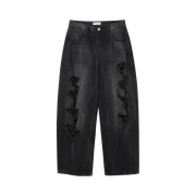 Millo Archive Reflect Curved Damage Pants Deep Black