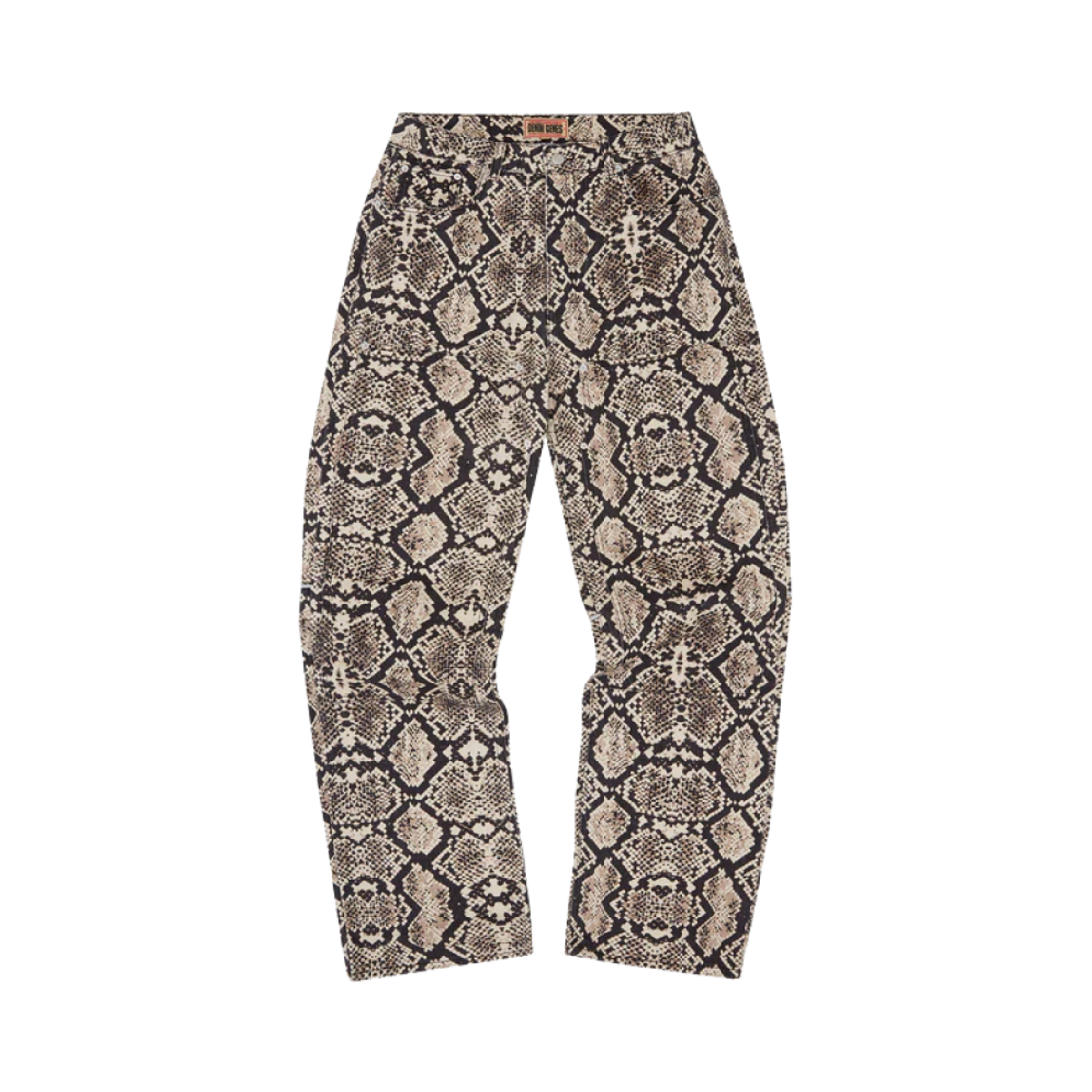 코르테이즈 스네이크스킨 데님 워크웨어 팬츠 블랙 베이지(Corteiz Snakeskin Denim Workwear Pant Black Beige)