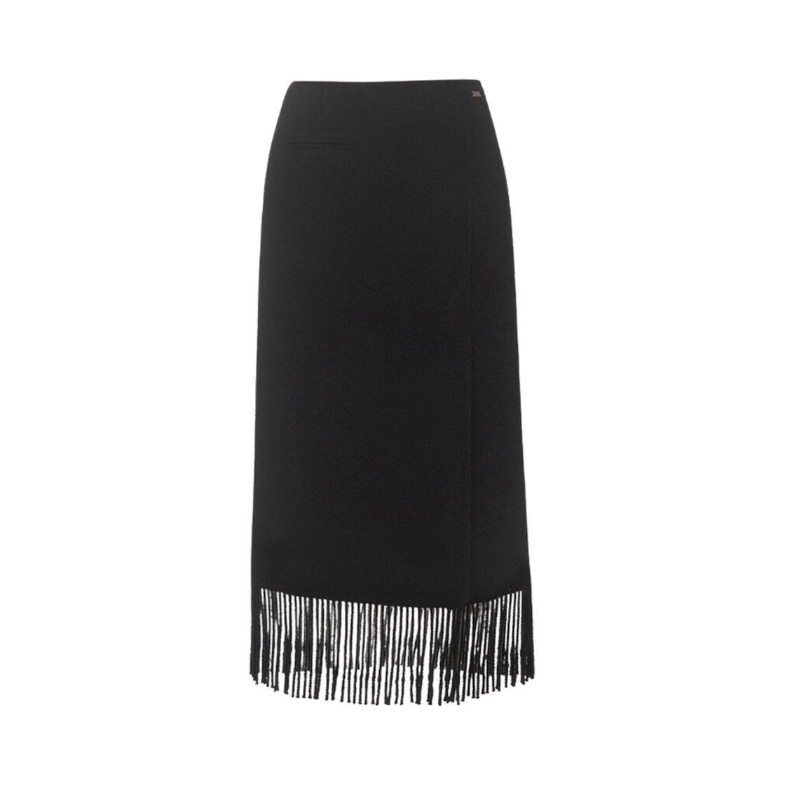 SW4WS918 (W) Loeuvre Handmade Wool Fringe Skirt Black